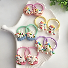 Sevimli Unicornlar Çiftli Lastik Toka