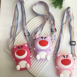 Renkli ayıcık silikon çanta