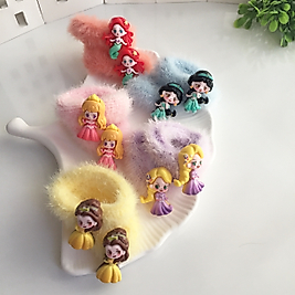 Prenses Kızlar Çiftli Kalın Lastik Toka