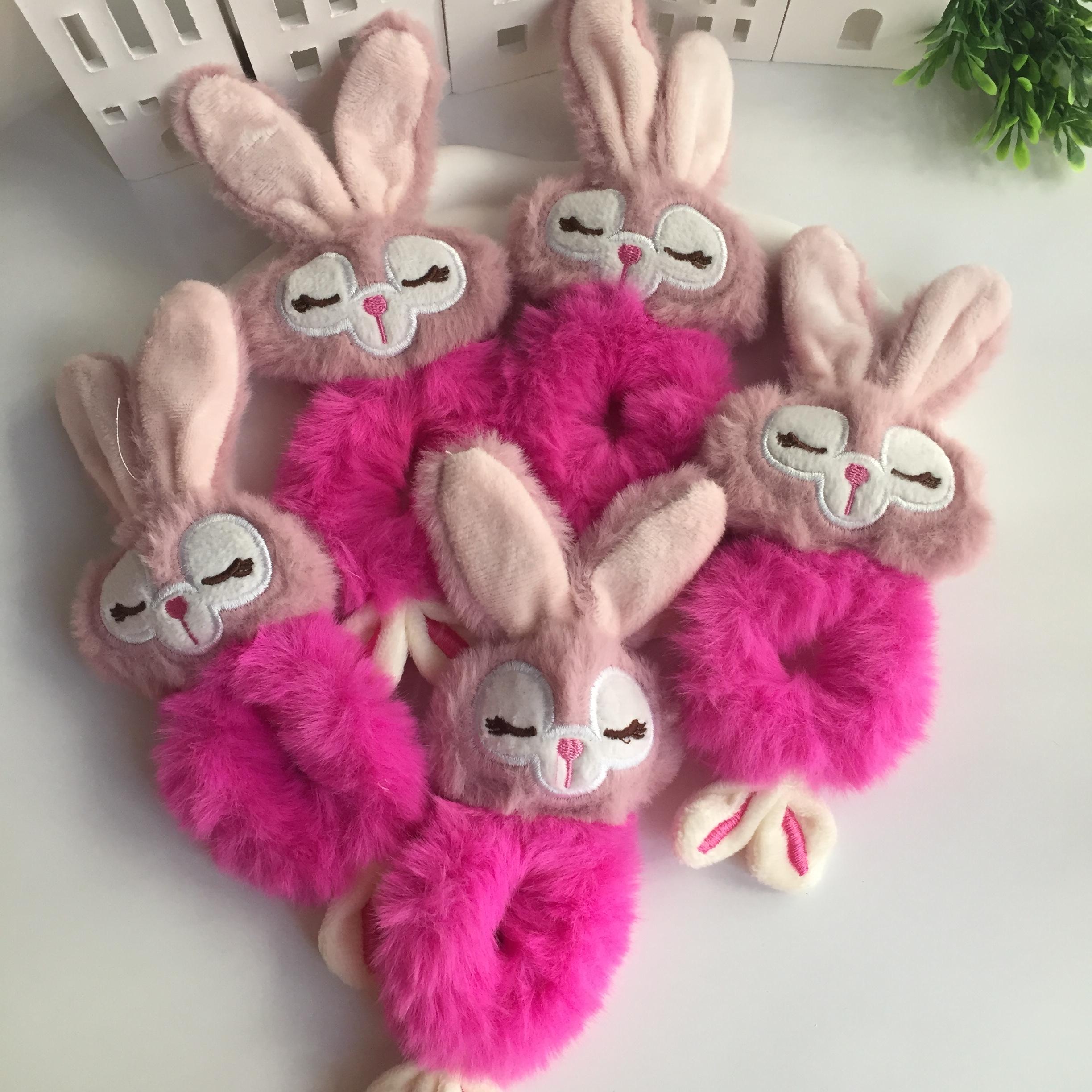 Pembe Tavşan Peluş Toka