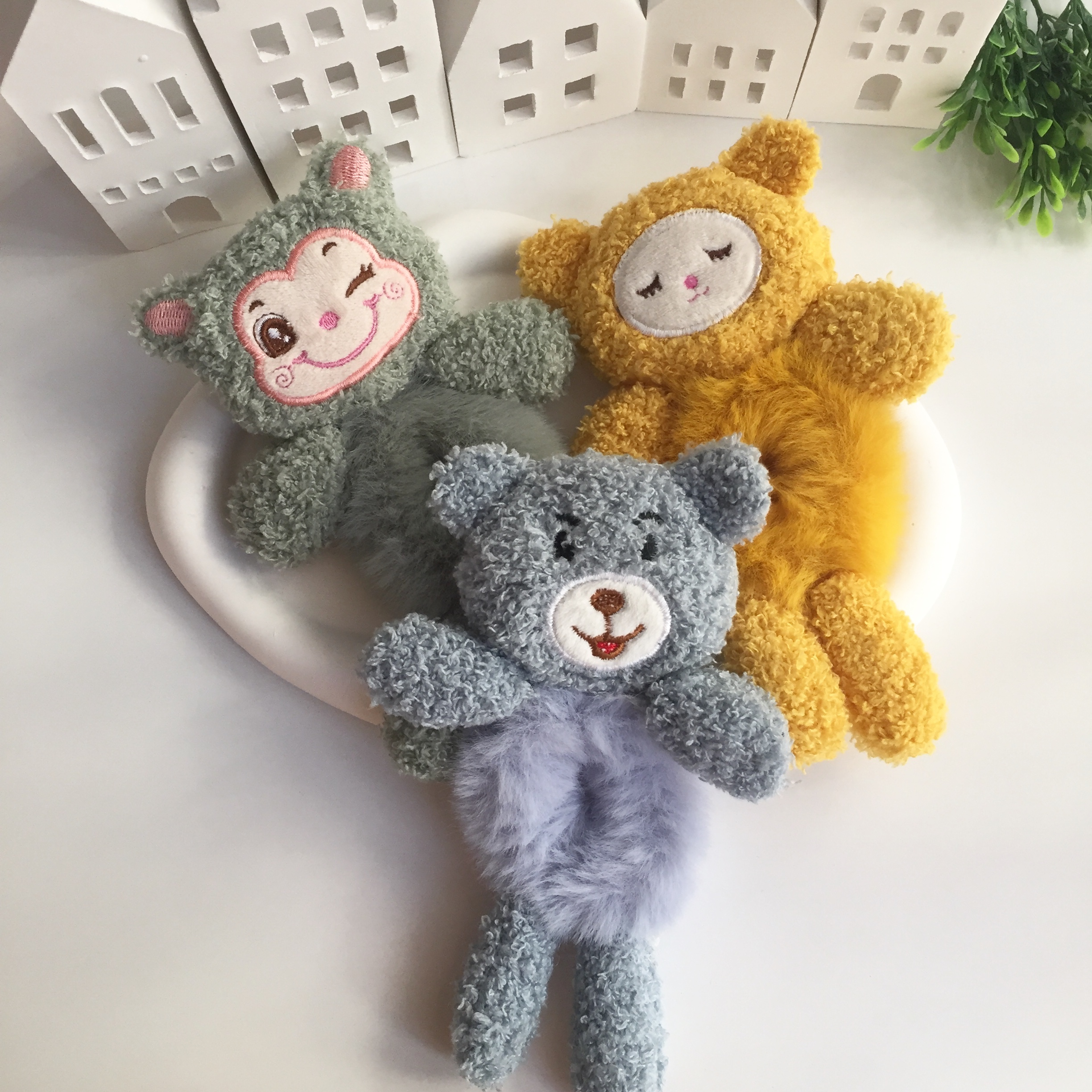 Renkli Teddy Peluş Topuz Tokası