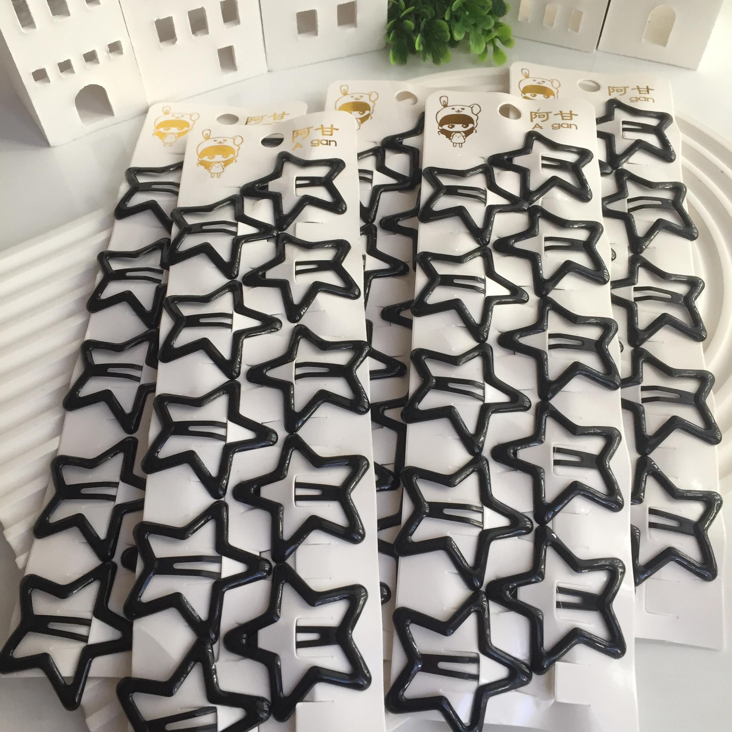 10lu siyah yıldız çıtçıt toka büyük boy