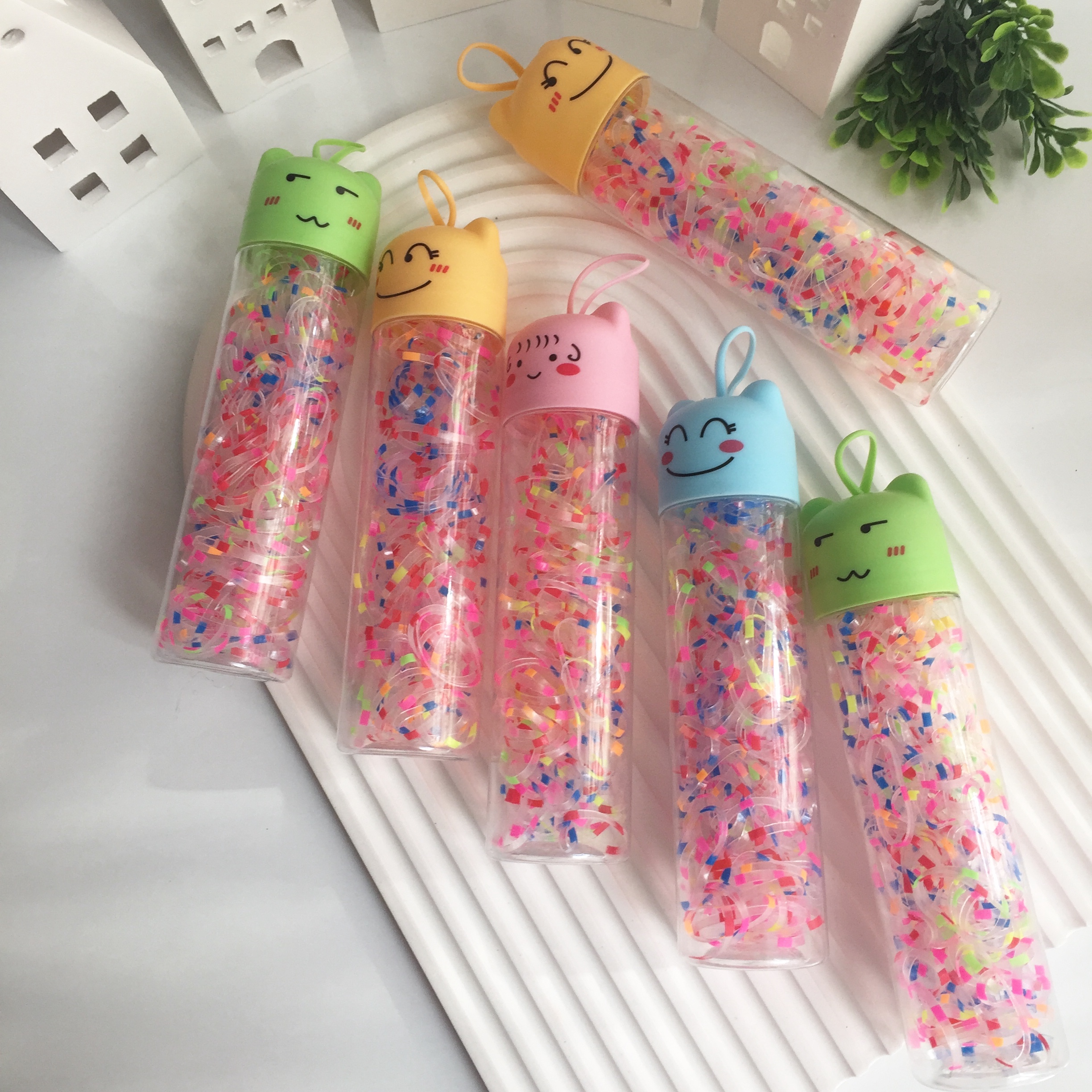 Emoji Kapaklı Şeffaf Lastikler