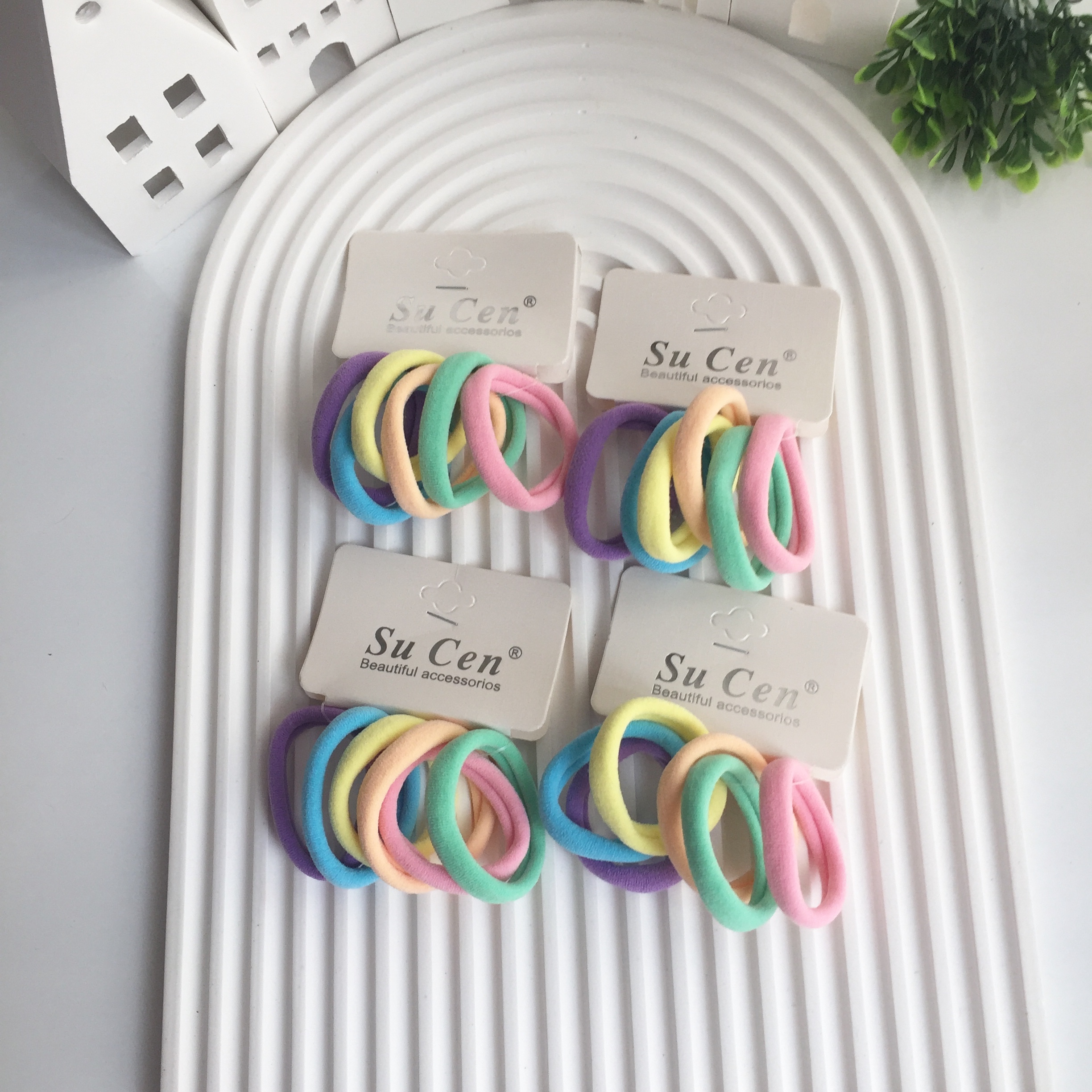 6’lı Orta Kalın Lastik Toka Soft Renkler