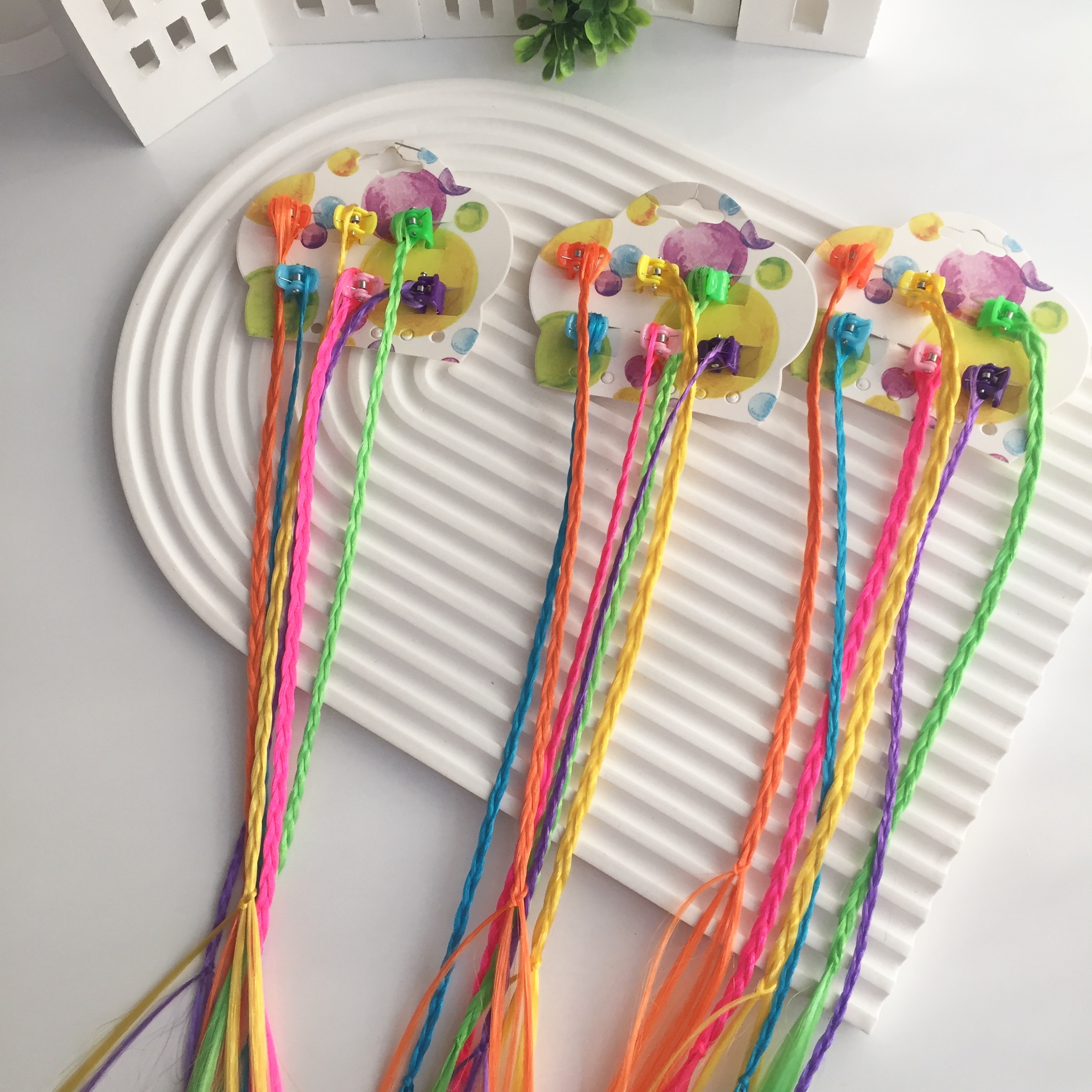 6’lı Renkli Örgü Saç