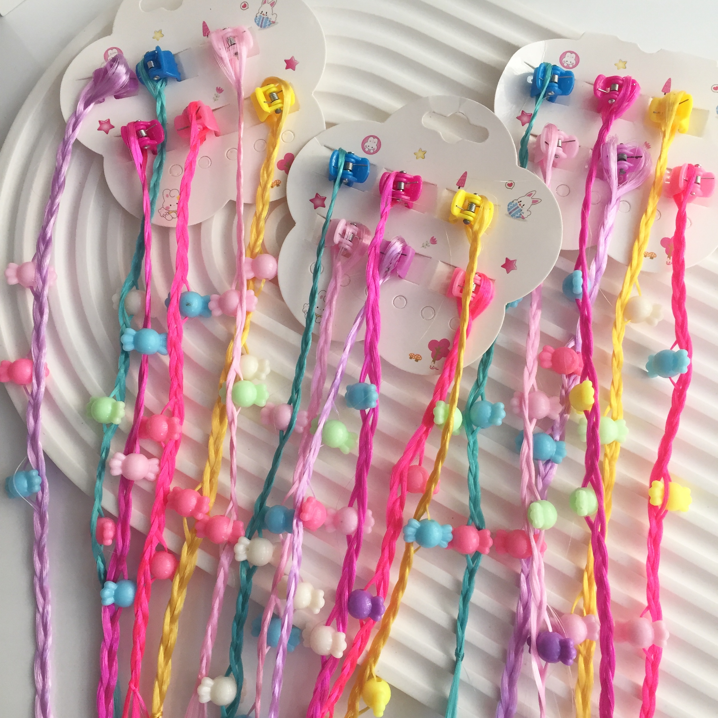 Şeker Boncuklu Renkli Yapay Saç