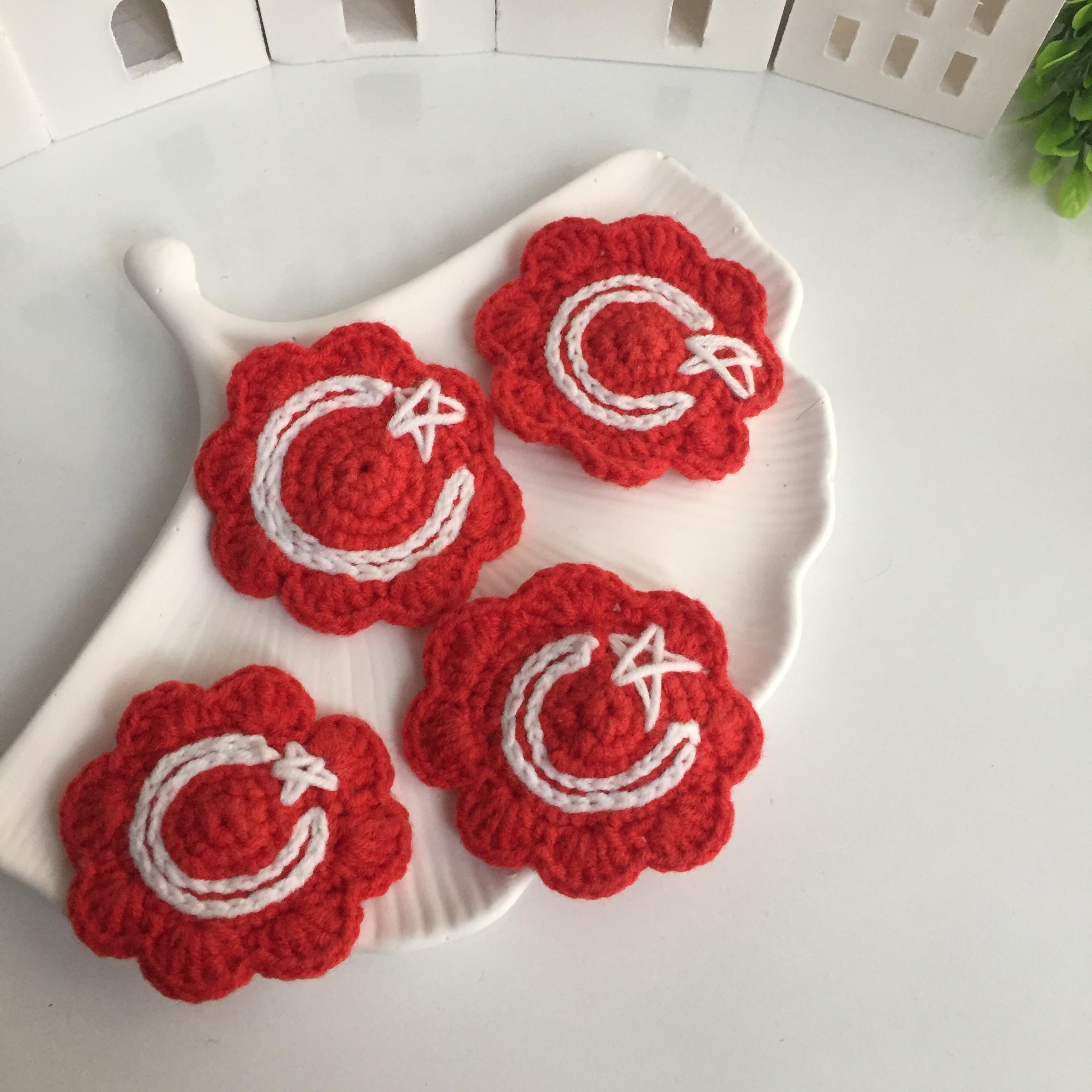 Türk Bayrağı Örgü Toka